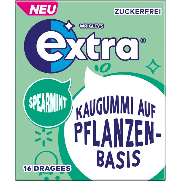 EXTRA Kaugummi auf Pflanzenbasis Spearmint 16 Stück