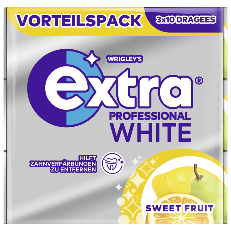 EXTRA PROFESSIONAL White Multipack Sweet Fruit 3x10 Dragees