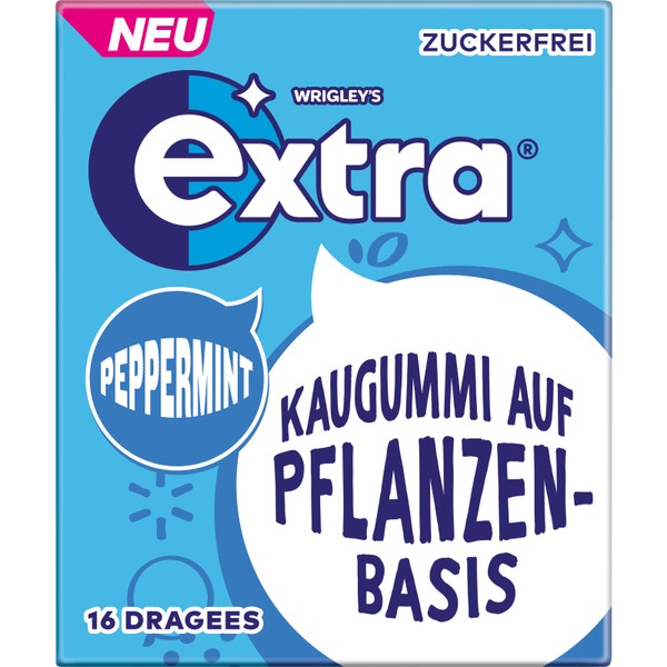 EXTRA Kaugummi auf Pflanzenbasis Pfefferminze 16 Stück