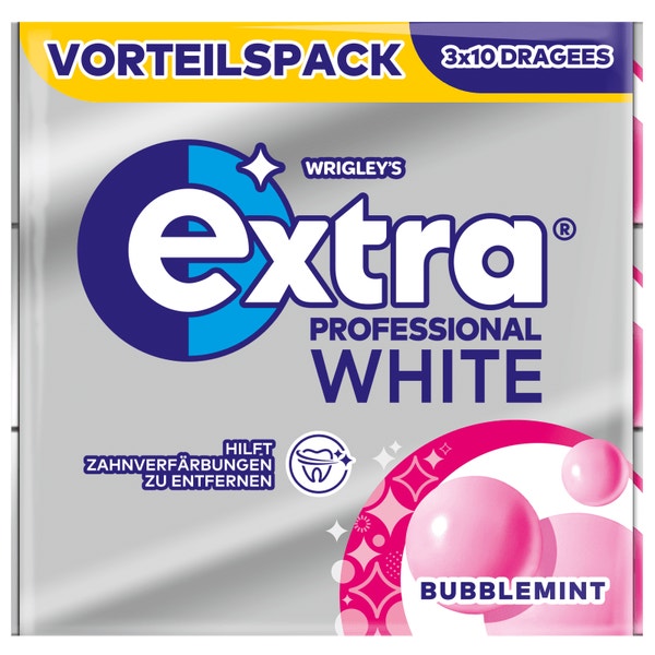 EXTRA PROFESSIONAL WHITE Multipack Bubblemint 3x10 Dragees